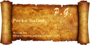 Perka Galamb névjegykártya